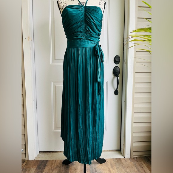 WHBM $170 Strapless Pleated Tie-Waist Dress - Picture 8 of 8